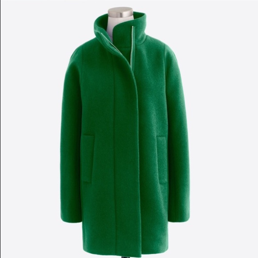 JCrew NWT Green Tawny Jade Wool City Coat Size 00